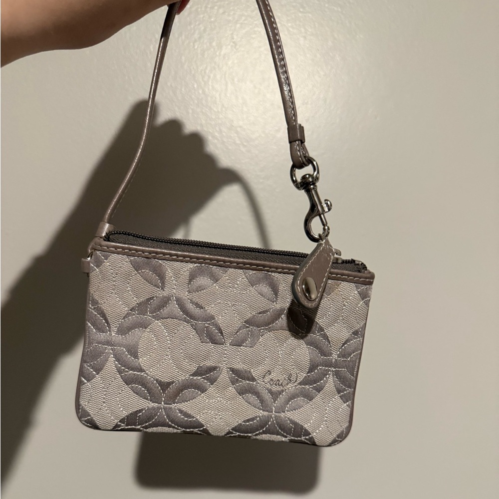 Grey coach wristlet